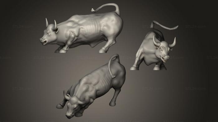 Статуэтки животных (Бык играет, STKJ_0009) 3D модель для ЧПУ станка